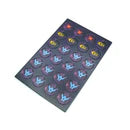 Black rectangular product with colorful patterns on a white background