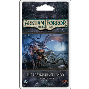 Arkham Horror card game scenario pack packaging with dragon illustration