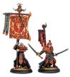 Hordes: Skorne Praetorian Swordsmen Officer and Standard Unit Attachment (White Metal)