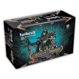 Board game box for 'Lordwrath' featuring a warrior character with a sword on a dark background.