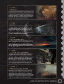 Space-themed poster with celestial bodies and text on a dark background