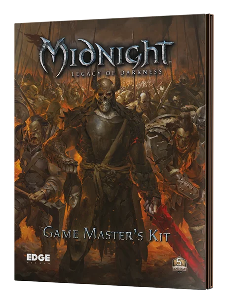 Game master's kit cover with dark fantasy theme and 'Midnight' branding