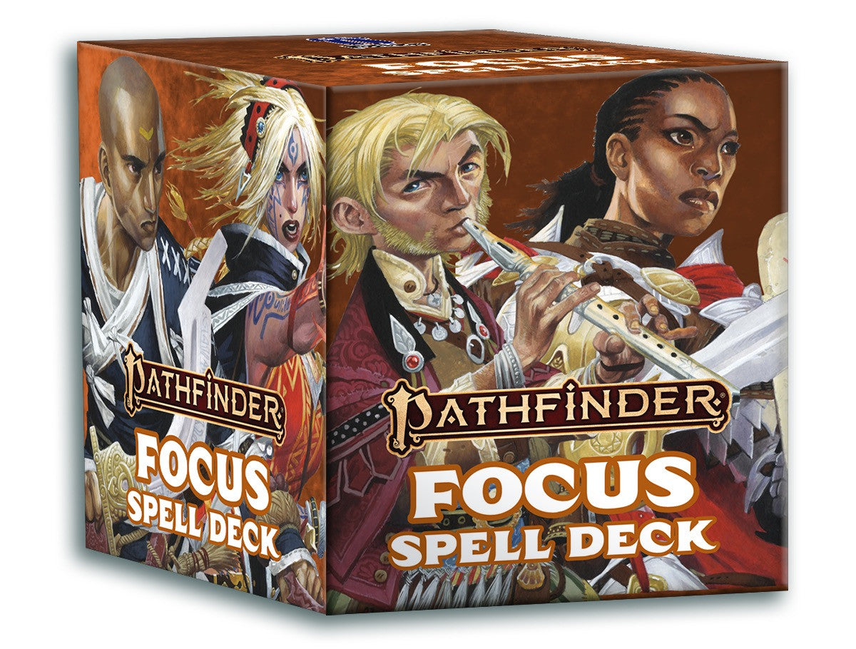 Pathfinder Focus Spell Deck box with character illustrations on a white background