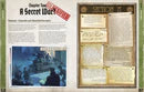 Newspaper with a headline about a secret agent on a wooden surface