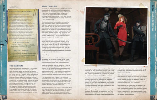 Game rules and image of woman in red dress