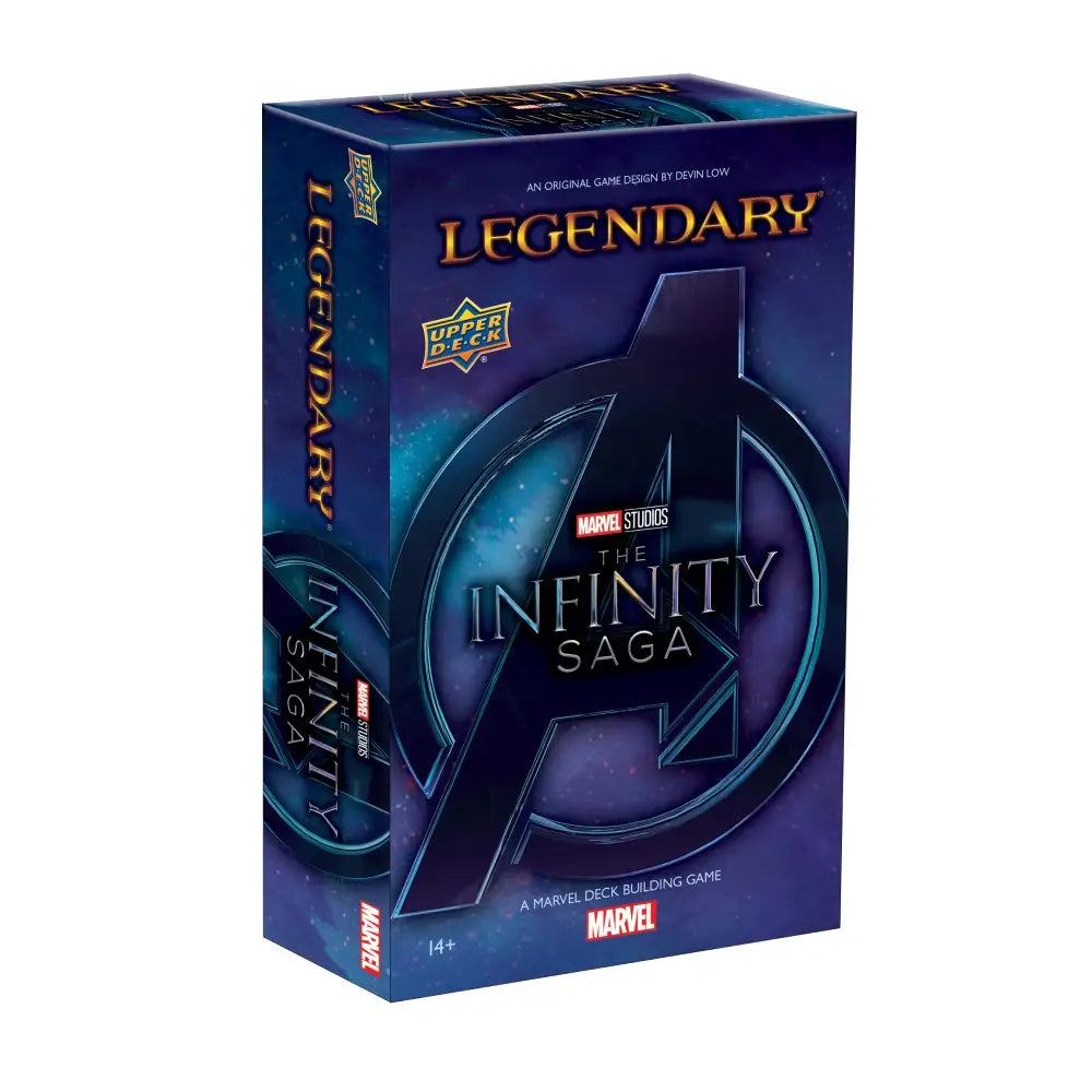 infinity saga box art with stylized avengers logo