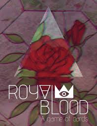 Red rose with a crown on a patterned background, featuring the text 'Royal Blood'.