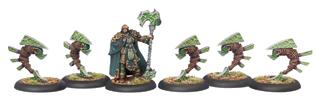 Hordes: Circle Orboros Druid Stoneward and Woldstalkers Unit (White Metal)