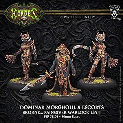 Hordes: Skorne Dominar Morghoul & Escorts Warlock Unit (White Metal)