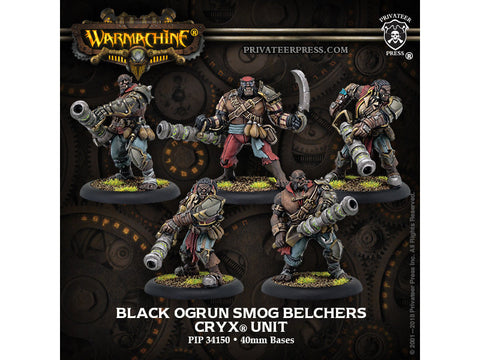 Warmachine: Cryx Black Ogrun Smog Belchers Unit (5) (Resin and White Metal)