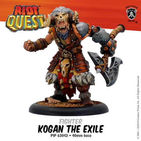 Riot Quest: Kogan the Exile Fighter (Resin and White Metal)