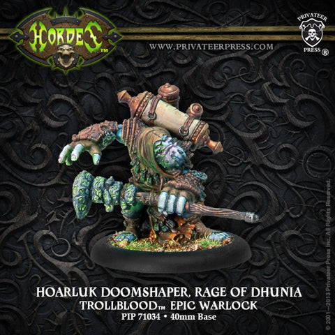 Hordes: Trollblood Hoarluk Doomshaper Rage of Dhunia Trollkin Epic Warlock (White Metal)