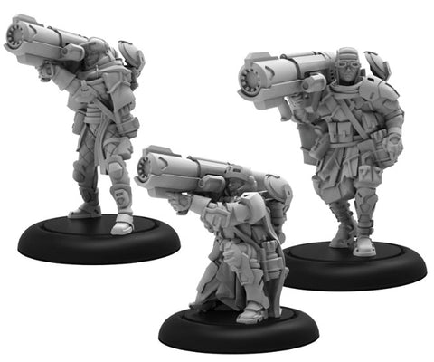 Warcaster: Marcher Worlds Ranger Heavy Support Squad (White Metal)